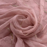 Pastel Pink Pure Organza Cutdana Embroidery