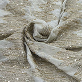 Natural Beige Tissue Cutdana Embroidery
