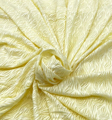 Light Lemon Yellow Georgette Thread Embroidery