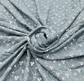 Dark Cement Grey Georgette Sequins Thread Embroidery