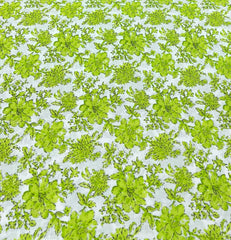 Green White Floral Print