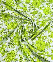 Green White Floral Print