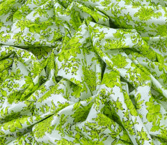 Green White Floral Print