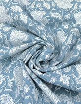 White Grey Floral Print