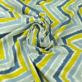 Off White And Green Blue Floral Print