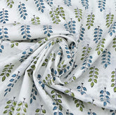 White Green Floral Print