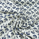 White And Blue Floral Print