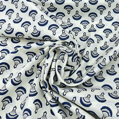 White And Blue Floral Print