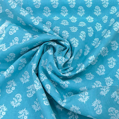 Light Blue And White Floral Print