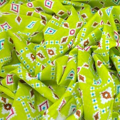 Green With Multicolour Geometric Print