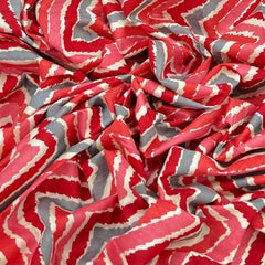 Red And Grey Zig Zag Print