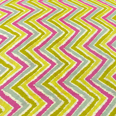 Green And Pink Zig Zag Print