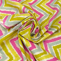 Green And Pink Zig Zag Print