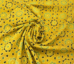 Yellow Hand Block Print