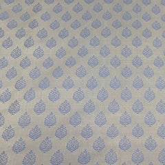 Beige Grey Silk Brocade