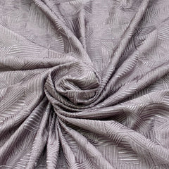 Lavender Geometrical Chanderi Sequins Thread Embroidery
