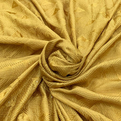 Yellow Geometrical Chanderi Sequins Thread Embroidery