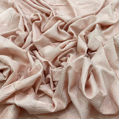 Light Pink Geometrical Chanderi Sequins Thread Embroidery