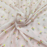 Baby Pink Mul Chanderi Thread Embroidery