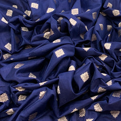 Dark Blue Banarasi Brocade