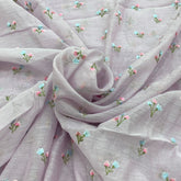 Light Lavender Mul Chanderi Thread Embroidery