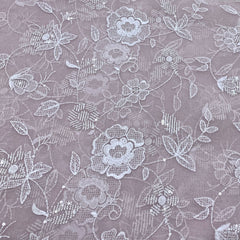 Pastel Pink Floral Jal Organza Embroidery