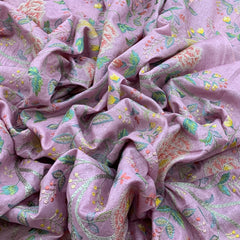 Bright Lavender Thread Cross Stitch Tussar Silk Embroidery