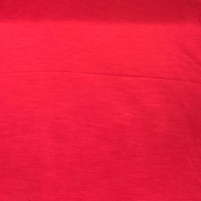 Bright Red Plain Satin Linen Fabric