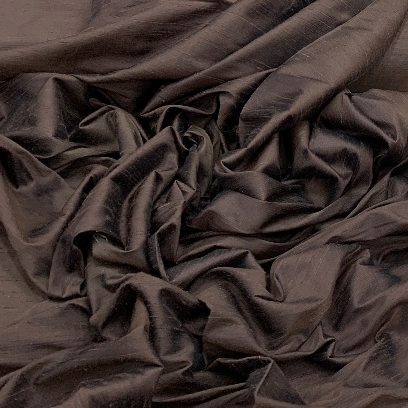 Chocolate Brown Plain Raw Silk Fabric