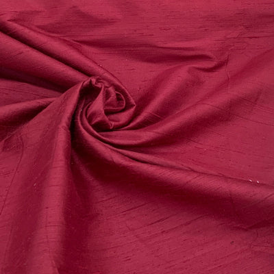 Dark Maroon Plain Raw Silk Fabric