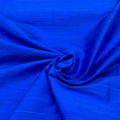 Royal Blue Plain Raw Silk Fabric