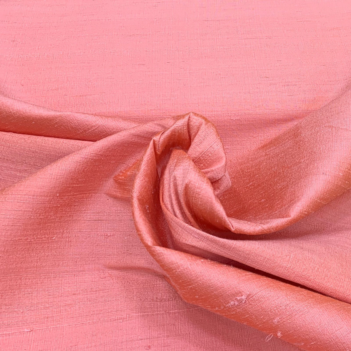 Dark Peach Plain Raw Silk Fabric