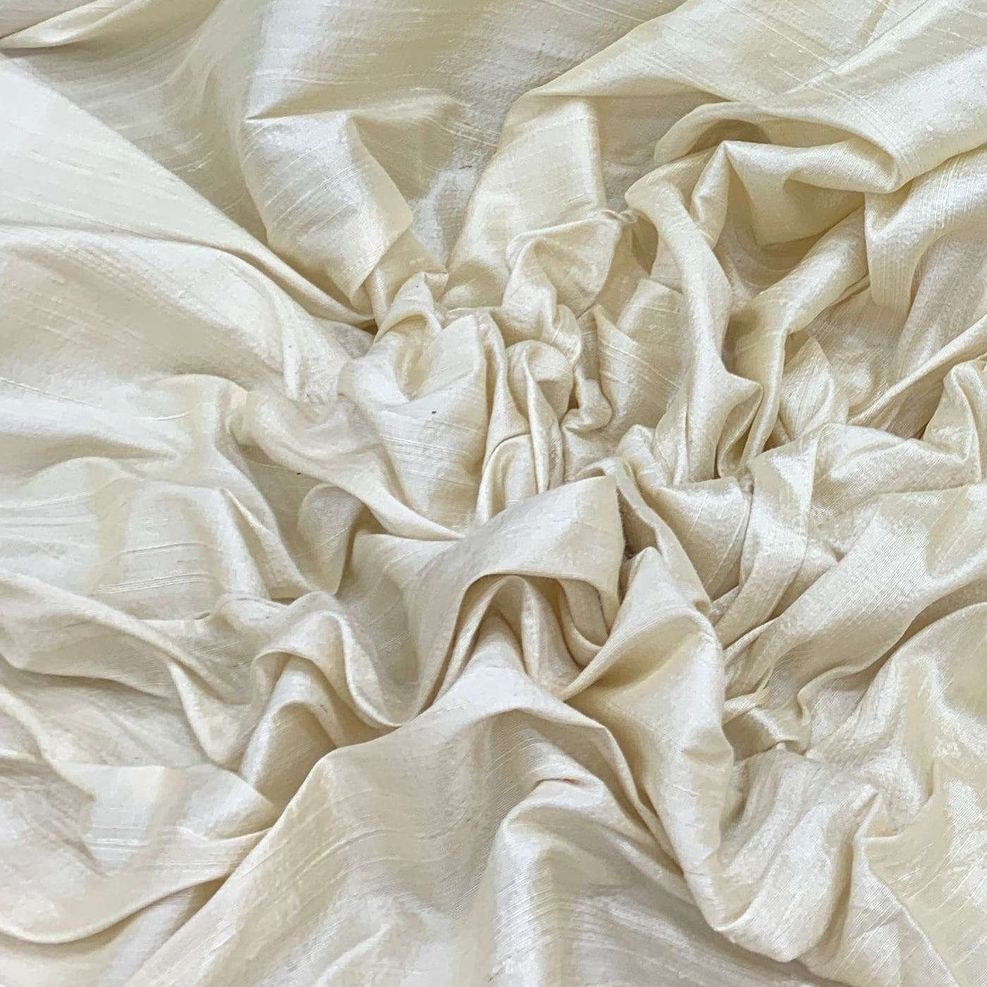 Cream Plain Raw Silk Fabric
