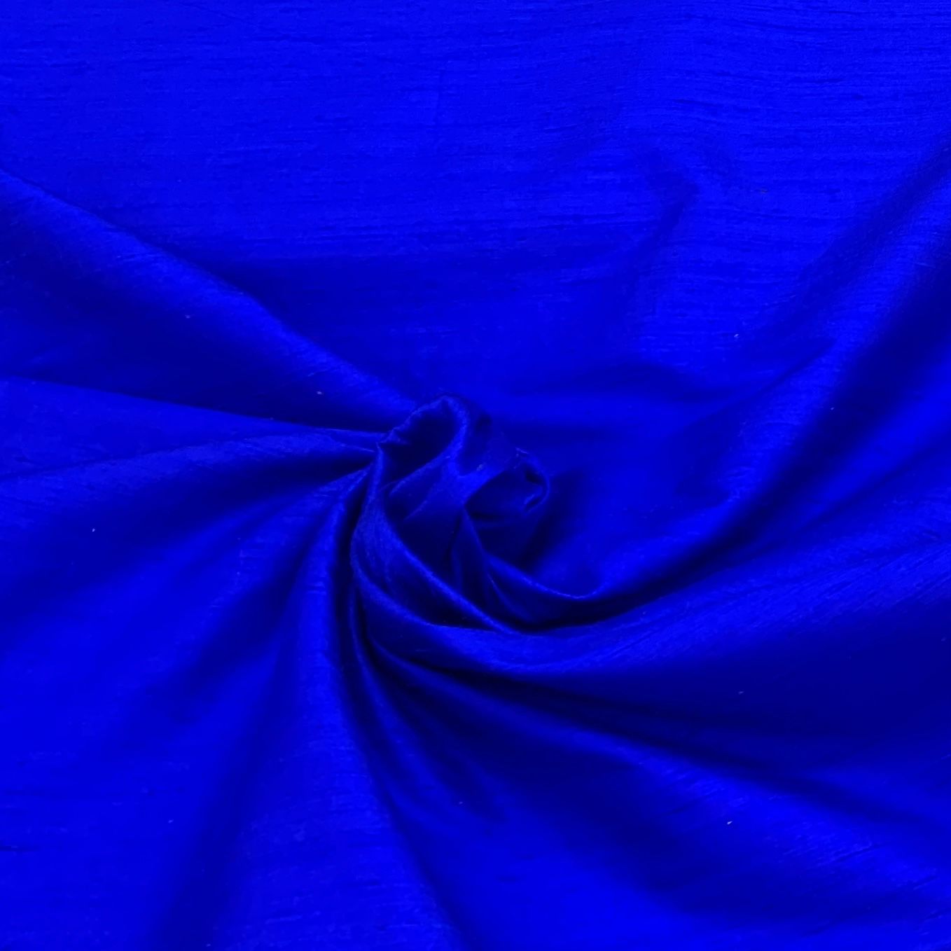 Persian Blue Plain Raw Silk Fabric