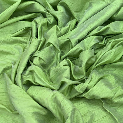 Mint Green Plain Raw Silk Fabric