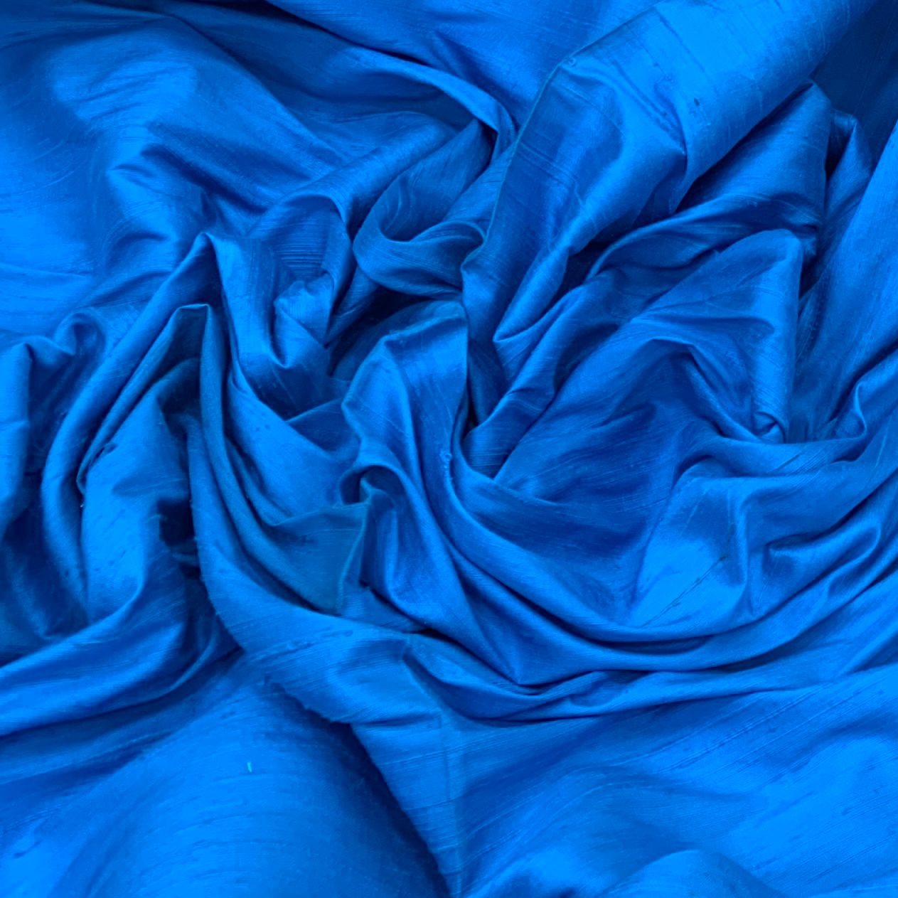 Lapis Blue Plain Raw Silk Fabric