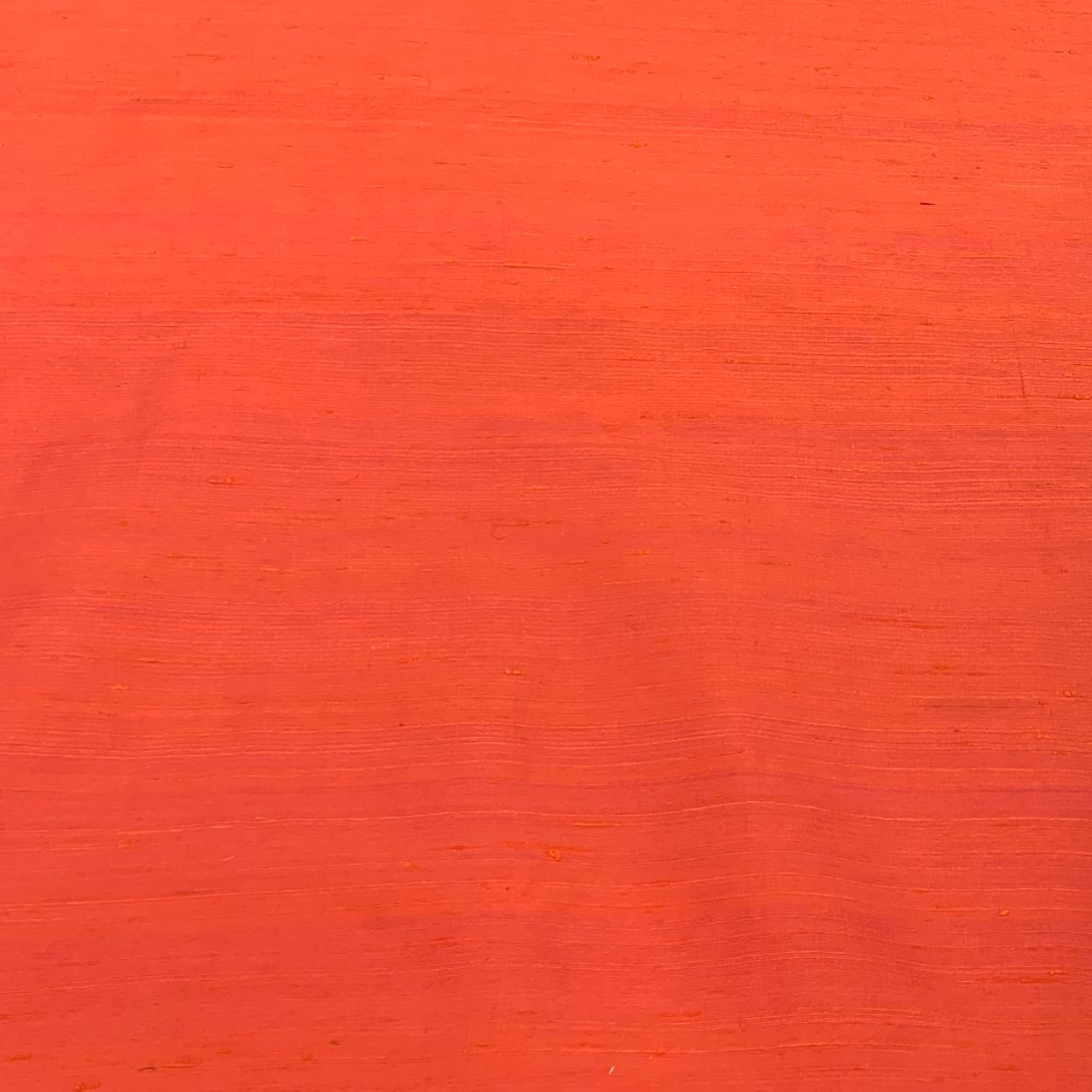 Two Tone Orange Plain Raw Silk Fabric