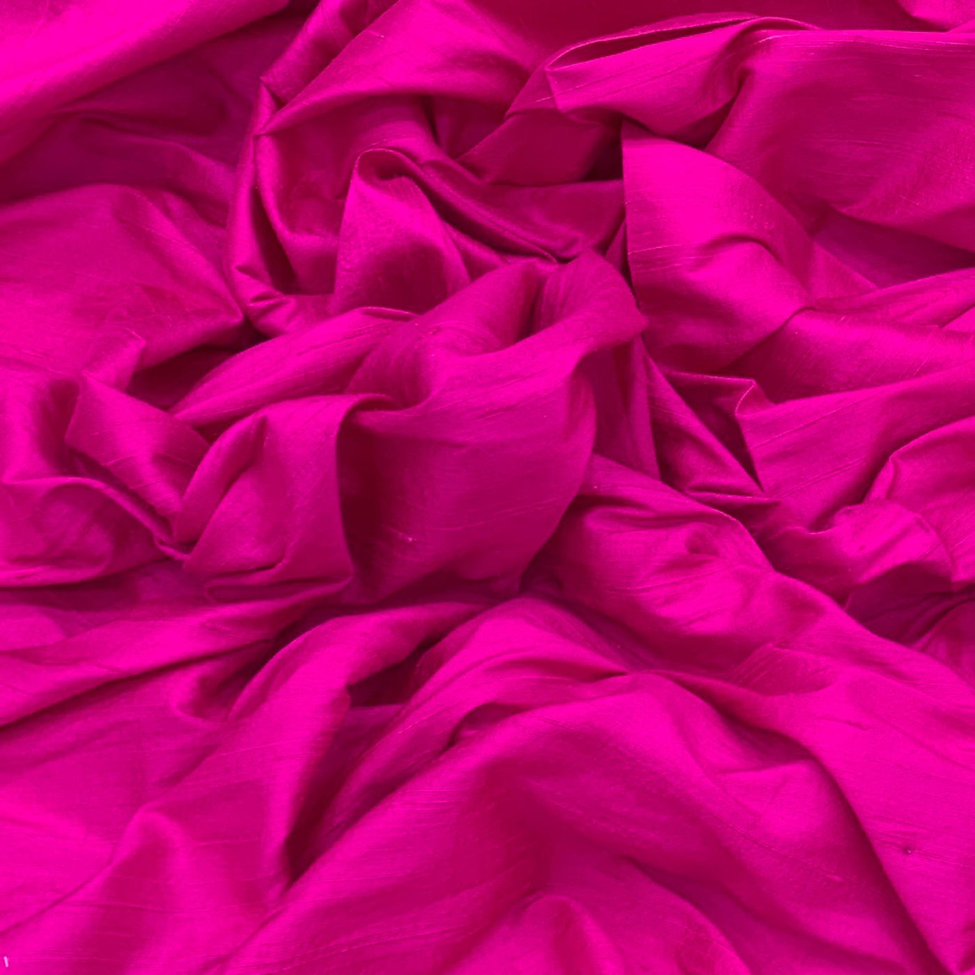 Fusia Pink Plain Raw Silk Fabric