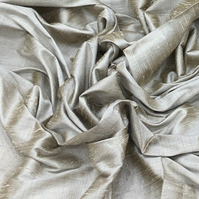 Cement Grey Plain Raw Silk Fabric