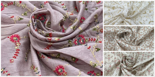 Saroj Fabrics The Beauty of Embroidered Raw Silk Fabric