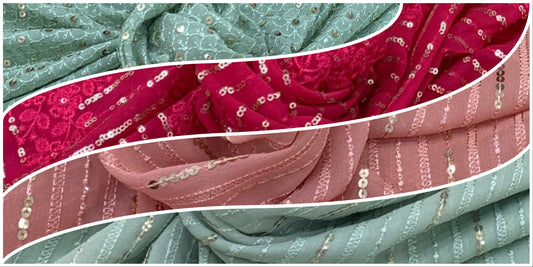 Best quality Embroidered georgette fabric at Saroj Fabrics