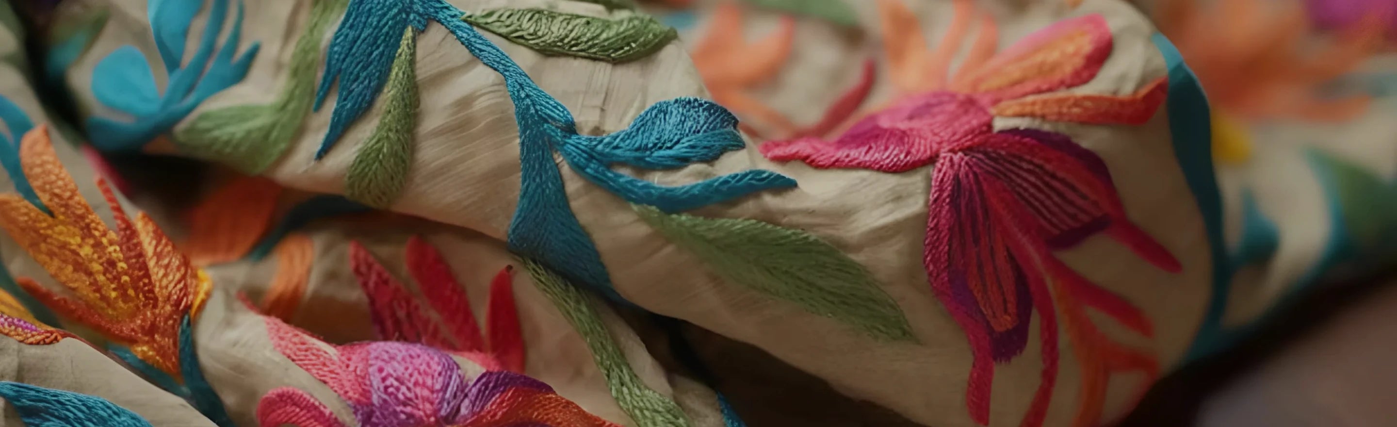 Embroidered Dola Silk Fabrics