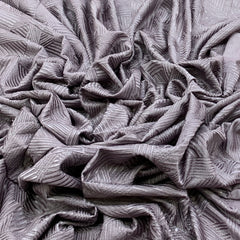 Lavender Geometrical Chanderi Sequins Thread Embroidery