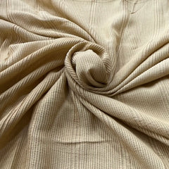 Beige Pintex Slub Silk Thread Embroidery