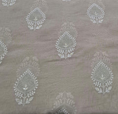 Beige Threadwork Butti Mul Chanderi Embroidery
