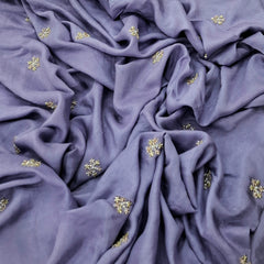 Lavender Floral Cut Dana Muslin Cotton Embroidery