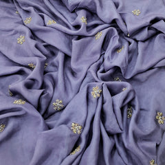 Lavender Floral Cut Dana Muslin Cotton Embroidery