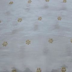 White Floral Cut Dana Muslin Cotton Embroidery