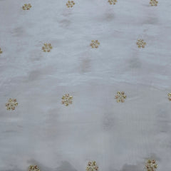 White Floral Cut Dana Muslin Cotton Embroidery