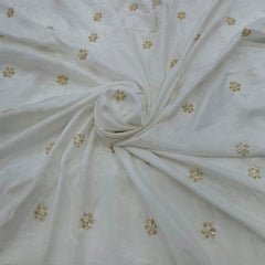 White Floral Cut Dana Muslin Cotton Embroidery